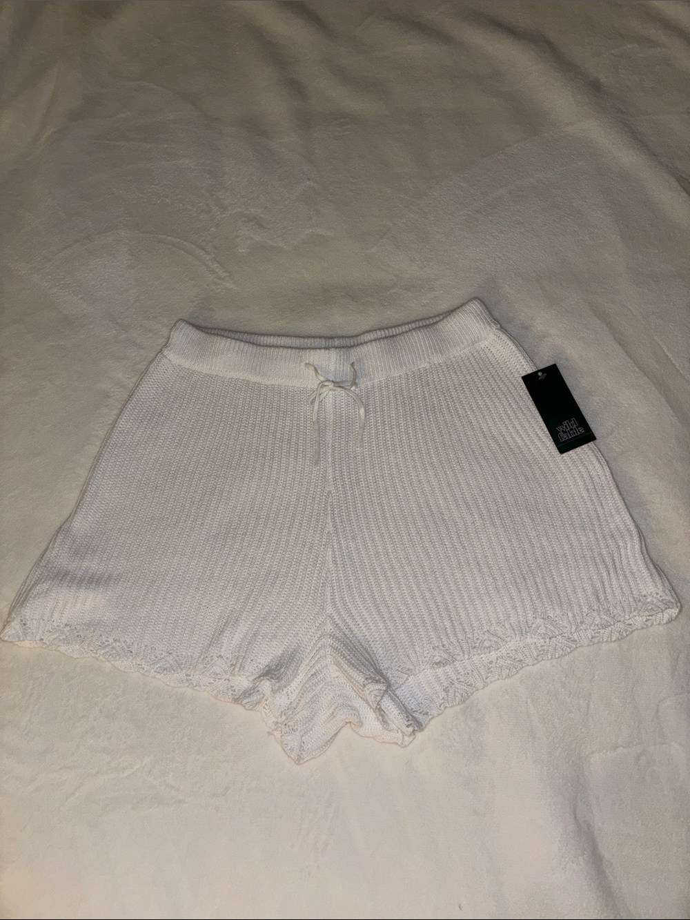 wild fable White Knit High-Rise Lounge Shorts